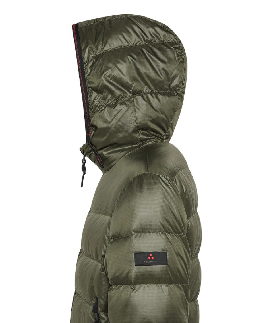 Peuterey Green Ripstop Nylon Down Jacket With Quilted Design