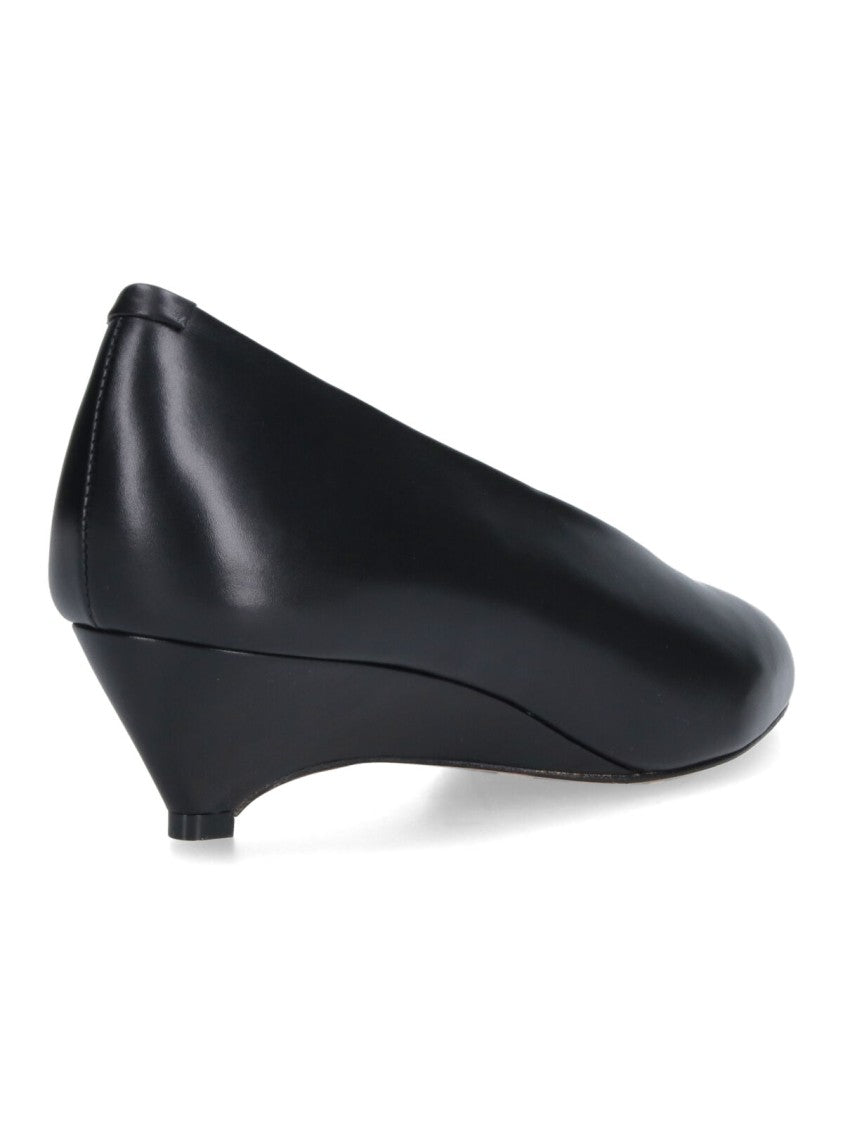 Jil Sander Black Arc Pointed Toe Leather Pumps
