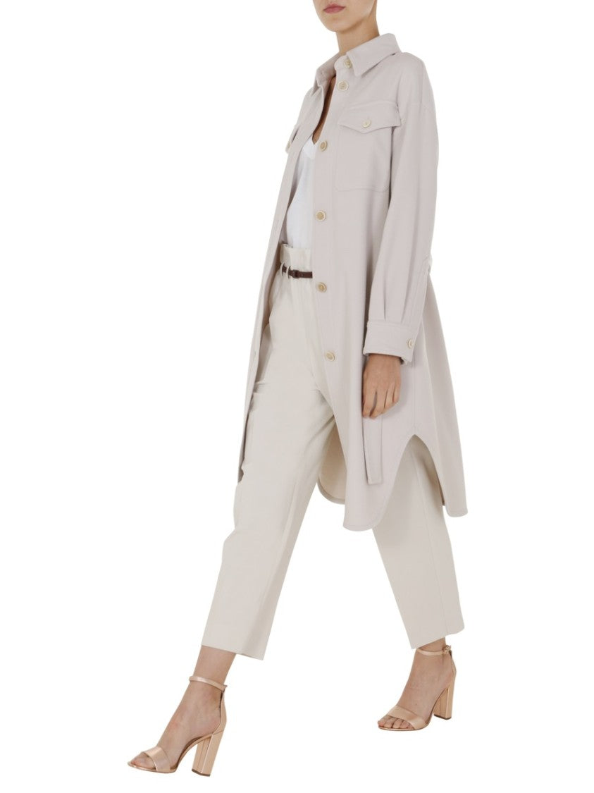 Brunello Cucinelli Belted Short Coat With Classic Collar