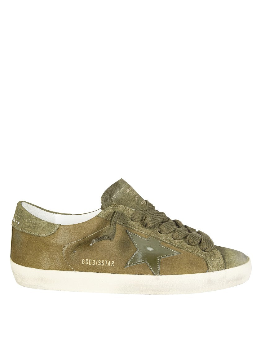 Golden Goose Green Suede Grey Leather Star Sneakers