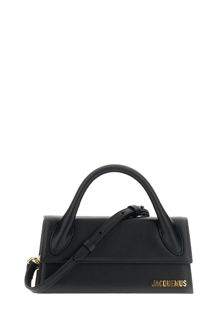 Jacquemus Elongated Leather Top-Handle Bag With Gold Accents