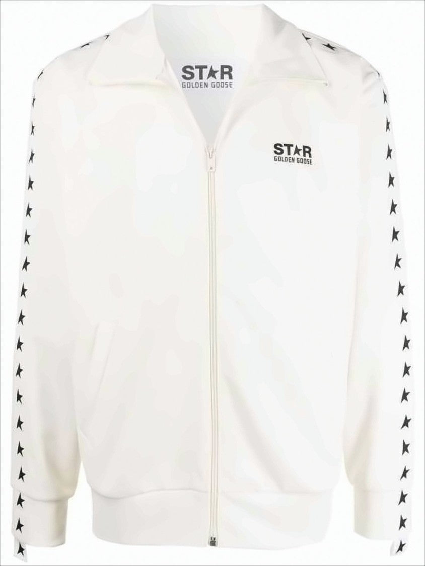 Golden Goose Full-Zip Jacket With High Collar And Bold Star Motifs