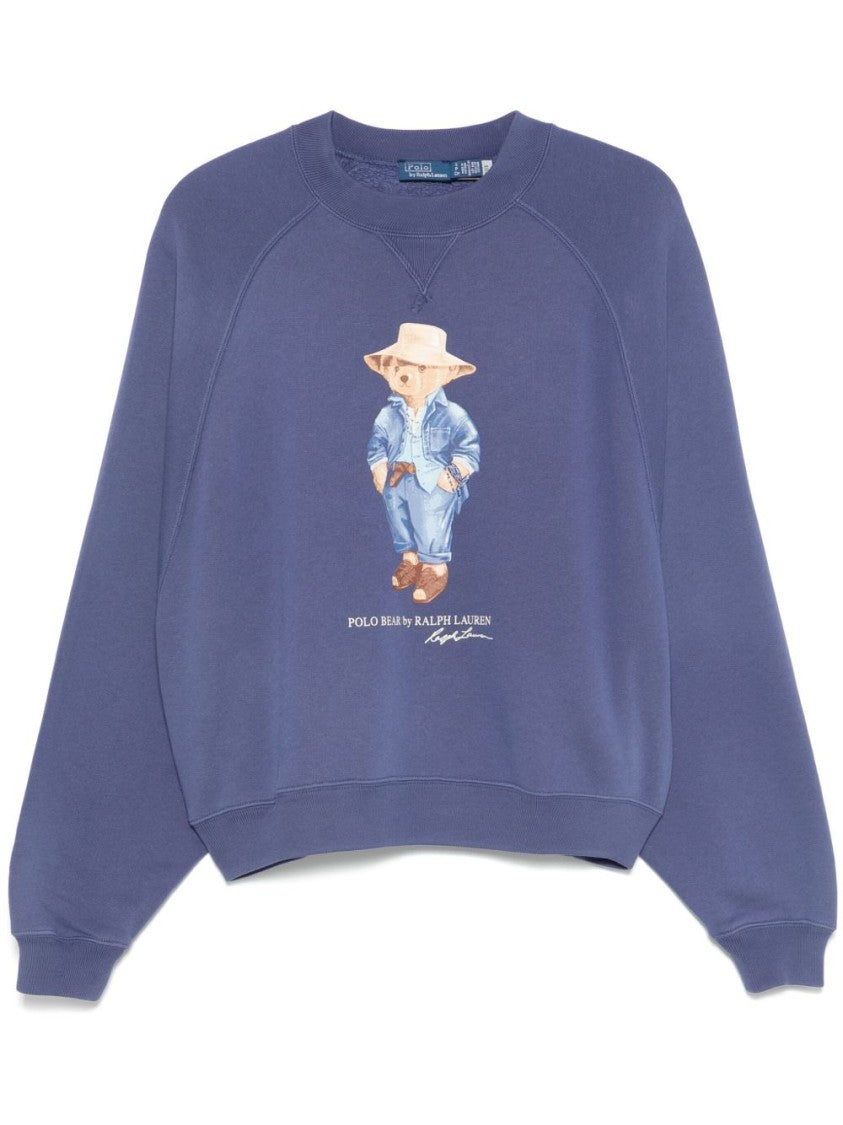 Polo Ralph Lauren Navy Blue Sweatshirt With Playful Logo Graphic