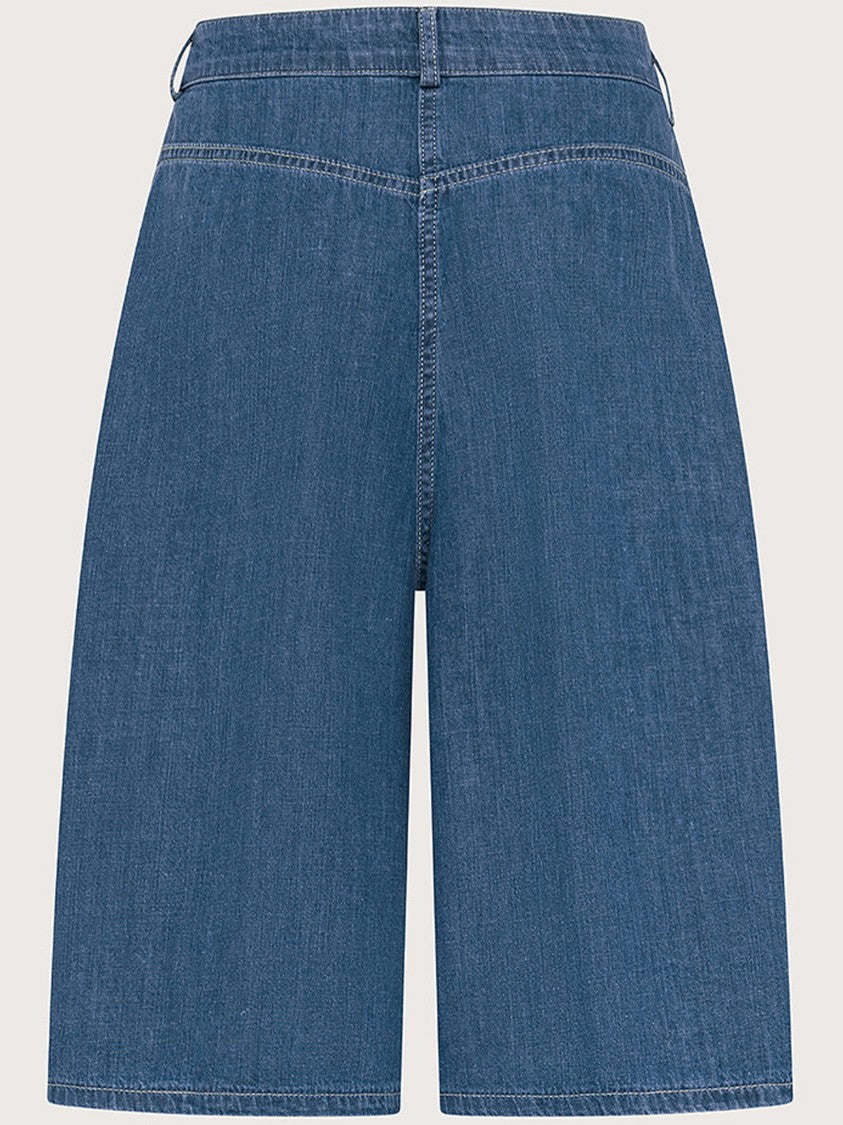 Seventy Venezia Medium Blue High-Waisted Faded Denim Shorts