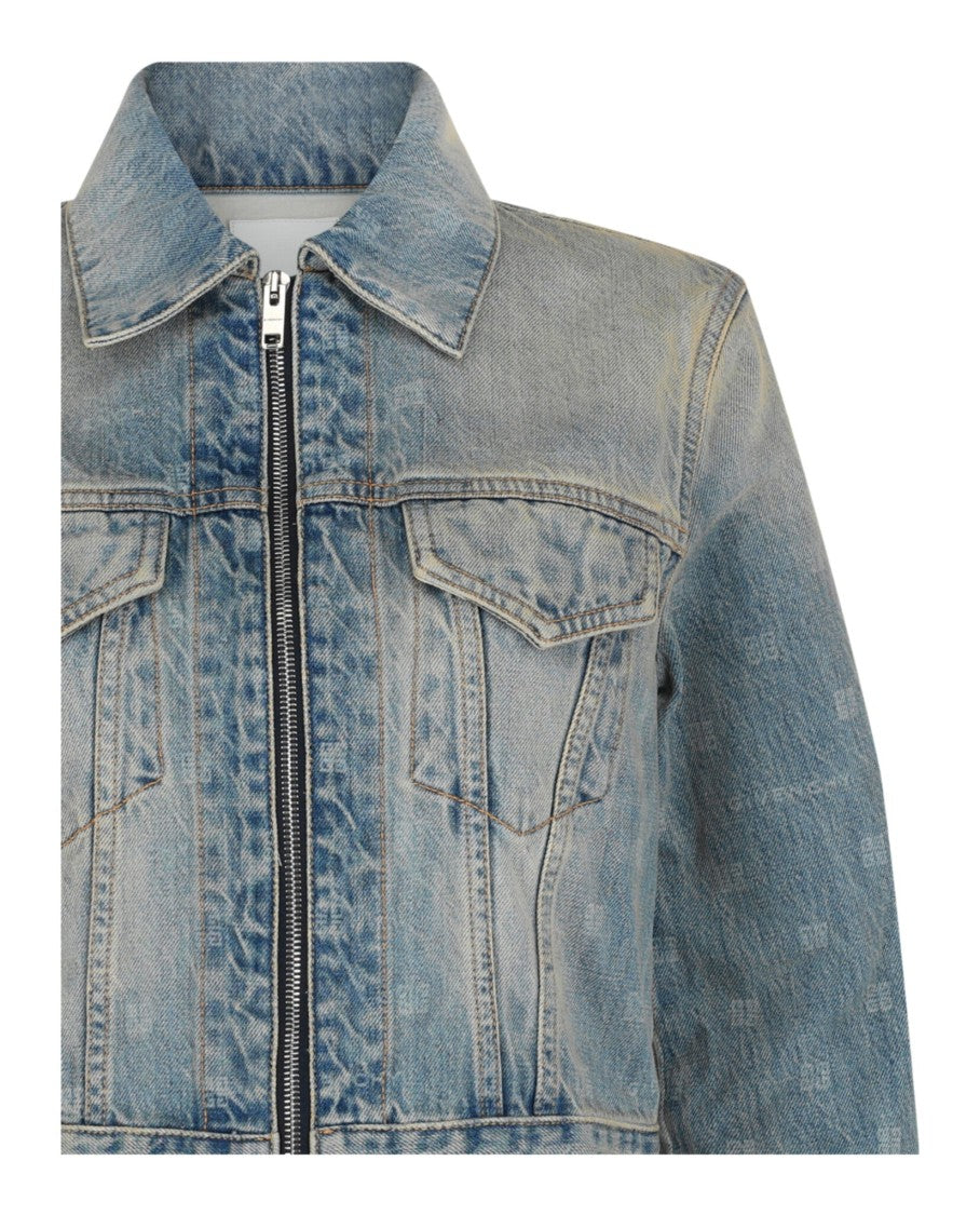 Givenchy 4G And Logo Cropped Denim Jacket