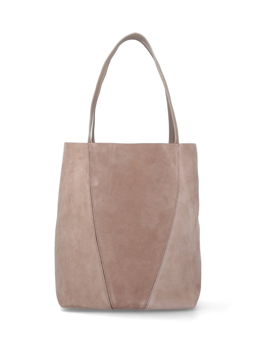 Chloé Spacious Suede Tote With Decorative Chain