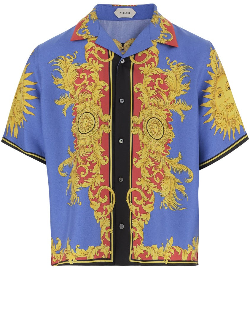 Versace Multicolor Silk Twill Shirt