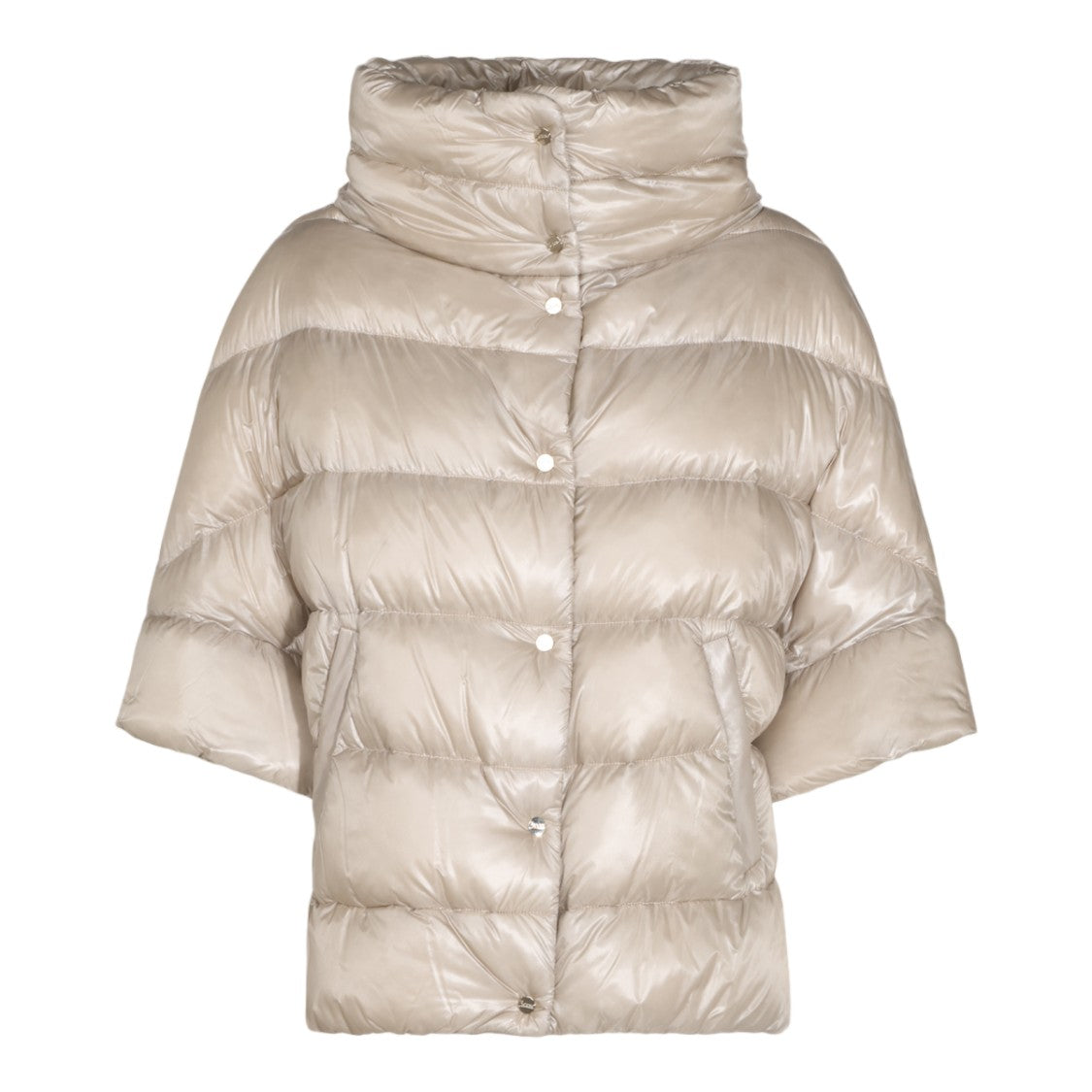 Herno Glossy Padded Coat With Structured Collar And Boxy Silhouette