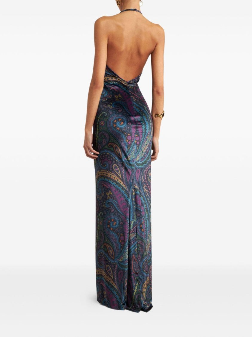 Etro Paisley Maxi Dress With Halter Neckline