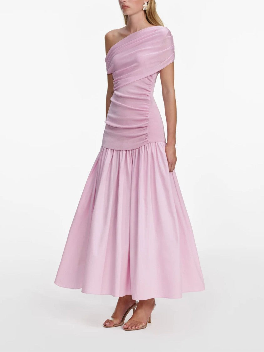 Self-Portrait Pink Jeweled Buttons Midi Dress