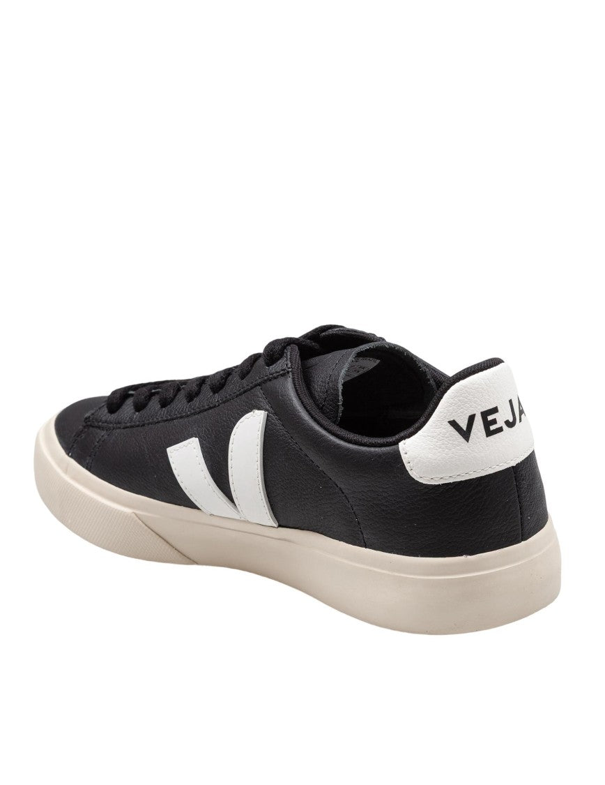 Veja Campo In Black And White Leather
