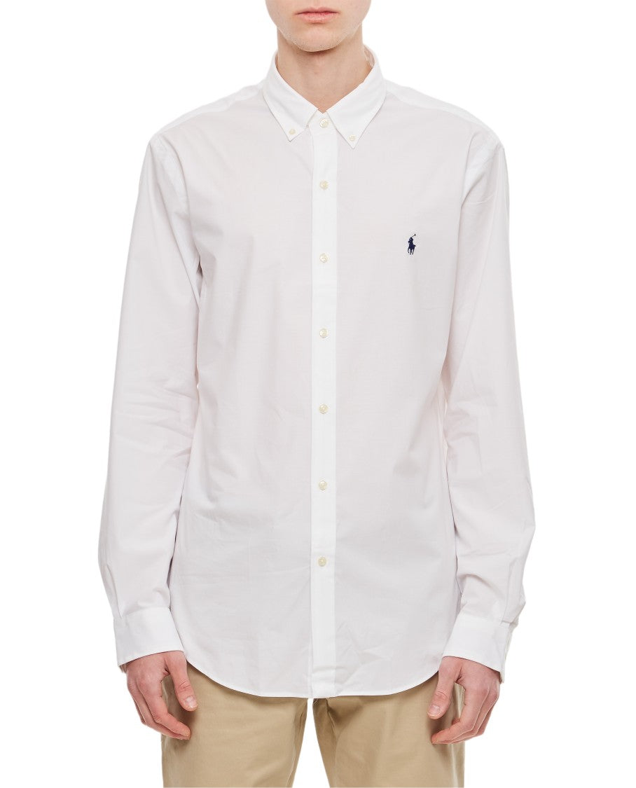 Polo Ralph Lauren White Long Sleeve-Sport Mini Logo Shirt