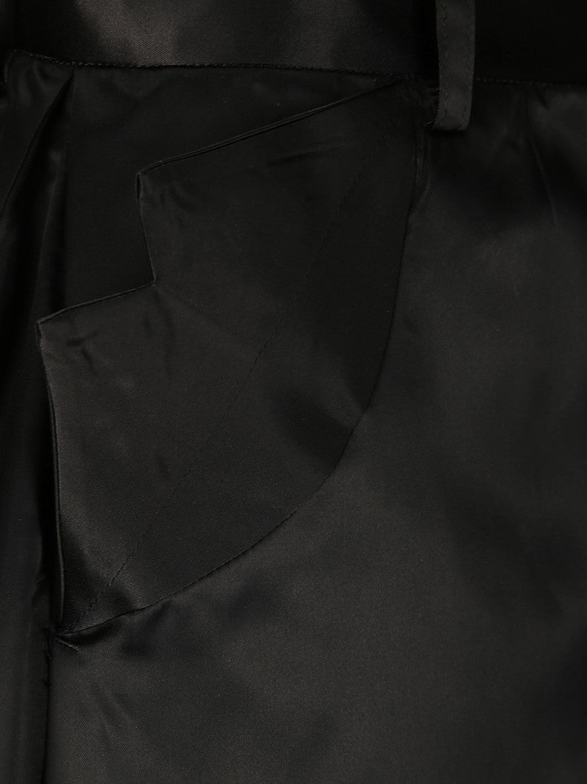 Comme Des Garçons Oversized Shorts In Glossy Fabric With Flap Pockets