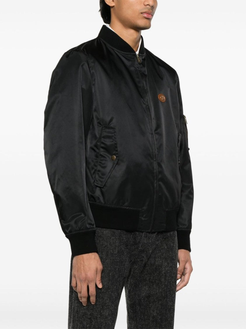 Valentino Black Bomber Jacket With Concealed Zip