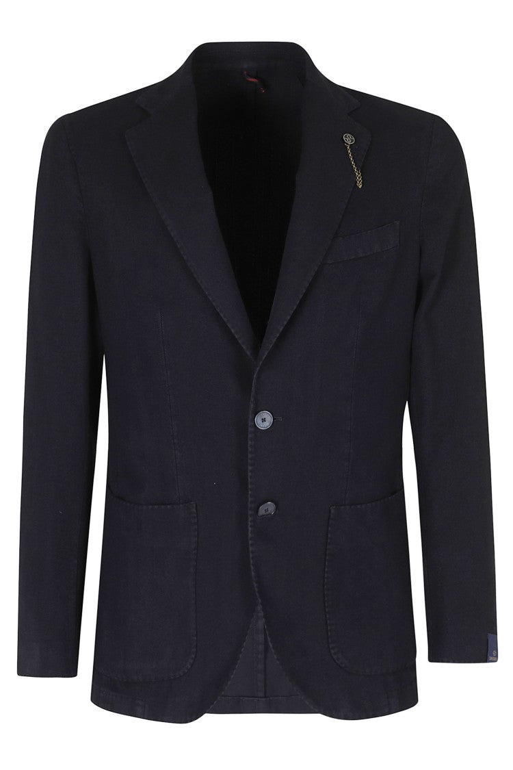 Santaniello Light Blue Soft Cashmere Touch Cotton Blazer