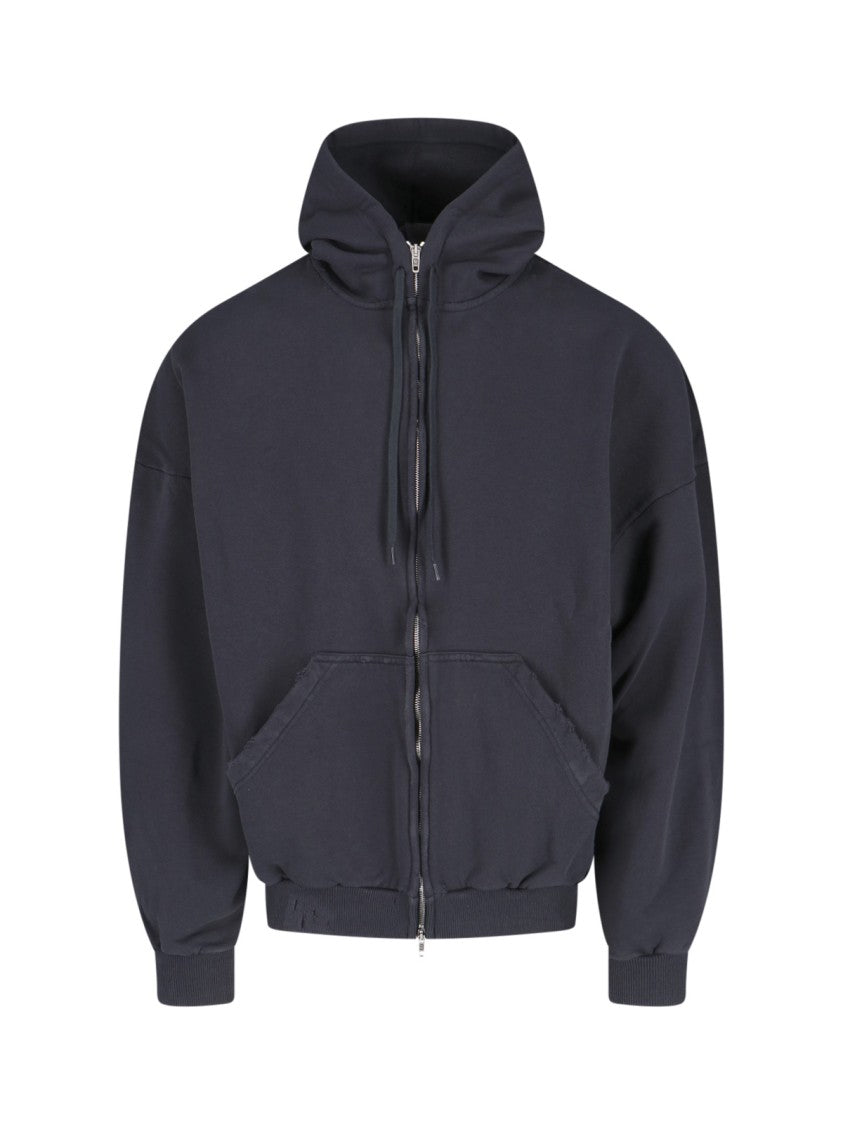 Balenciaga Security Tape' Zip Hoodie – Black