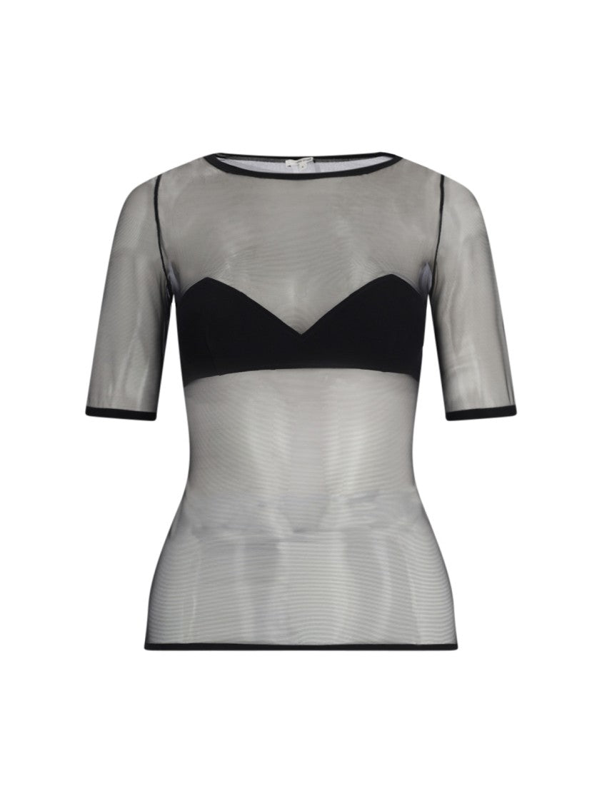 Nensi Dojaka Semi-Transparent Top – Black