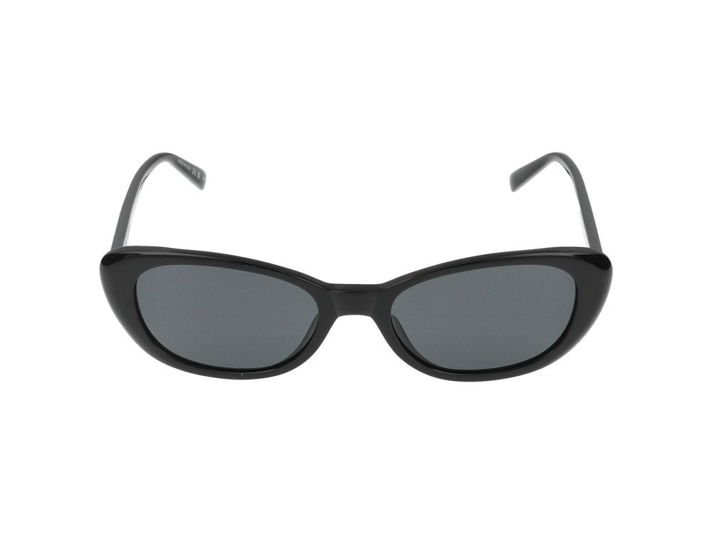 Saint Laurent Black Glossy Acetate Rounded Cat-Eye Sunglasses