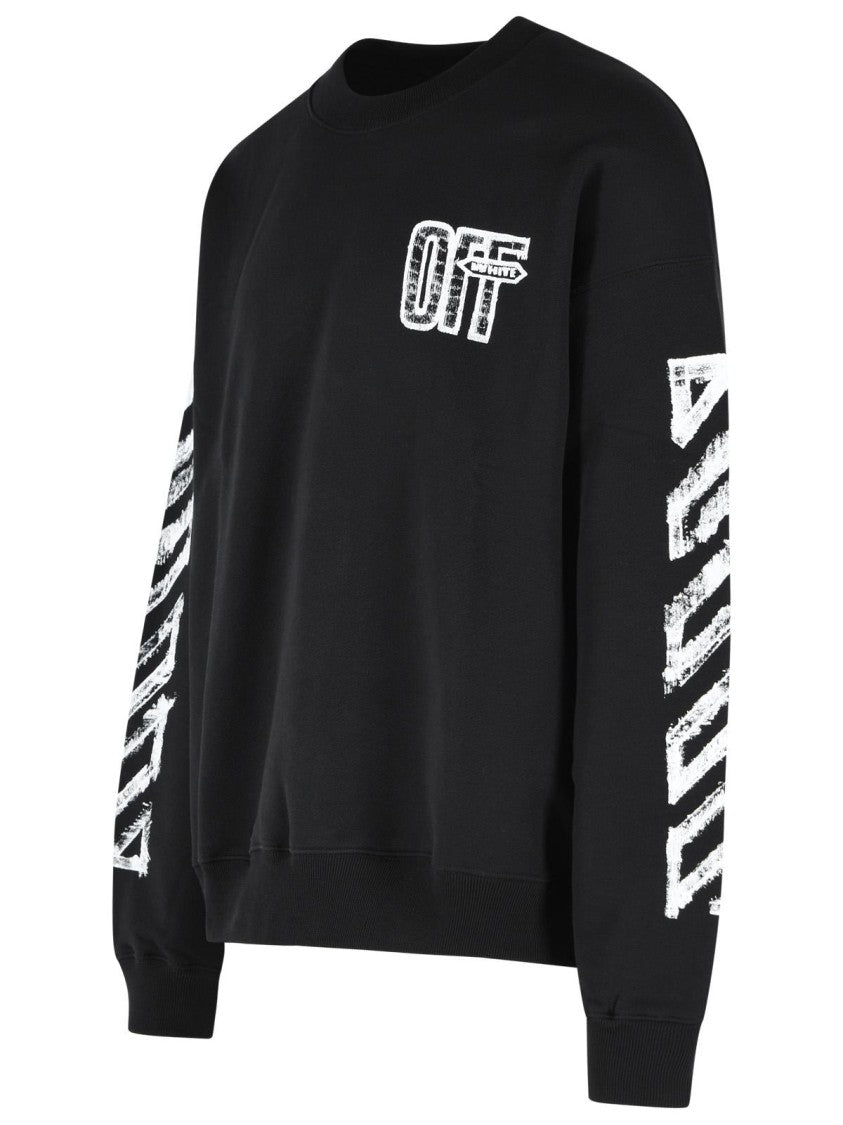Off-White 'Motion Arrow' Black Cotton Sweatshirt