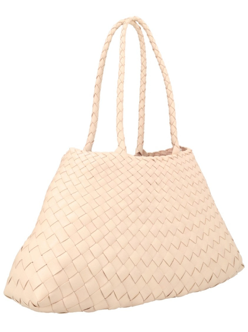 Dragon Diffusion Neutrals Santa Croce Big Woven Leather Handbag