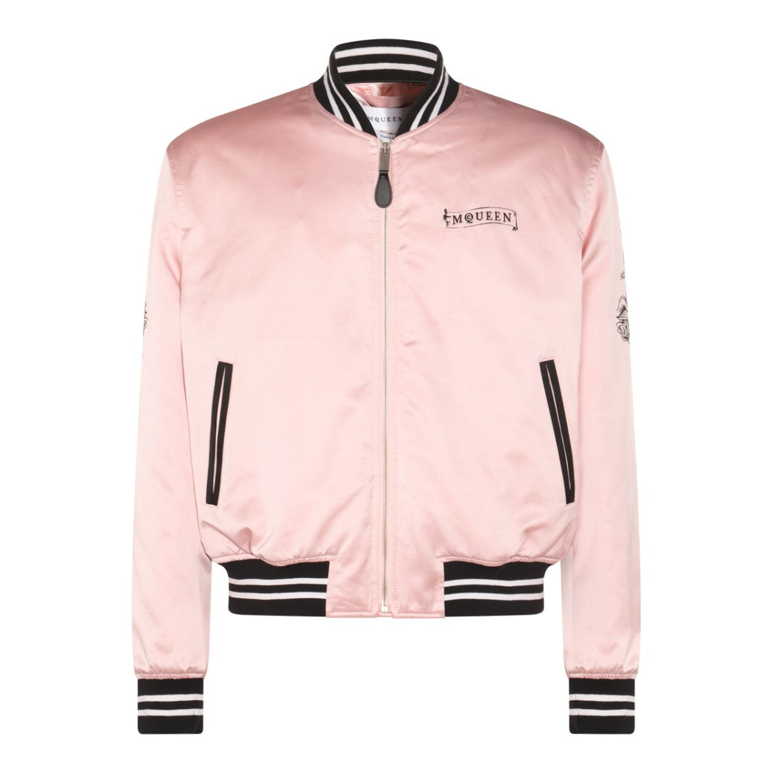 Alexander Mcqueen Pink And Black Cotton Casual Jacket