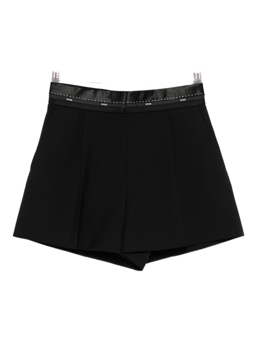 Msgm Tailored Black Bermuda Shorts With High Waist