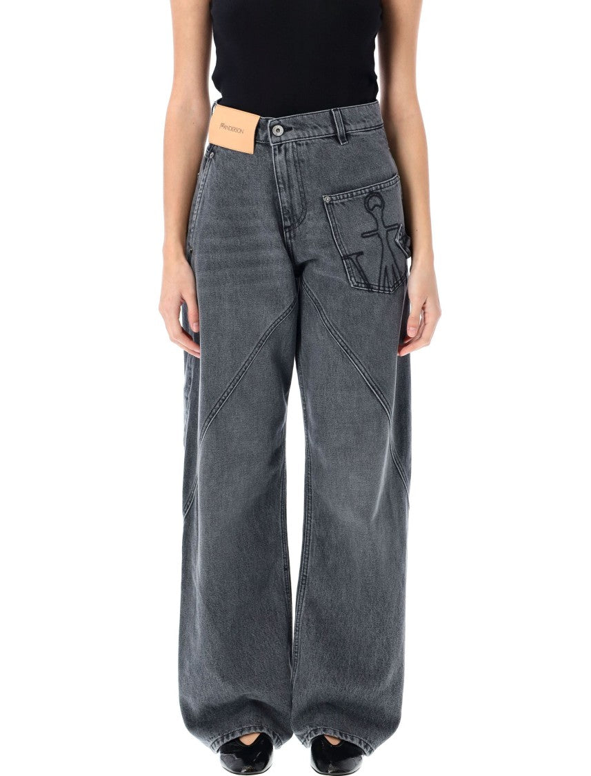 J. W. Anderson Wide-Leg Twisted Design Denim Pants