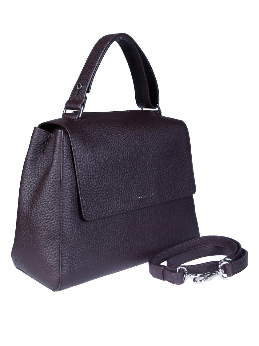 Orciani Medium Structured Textured Leather Shoulder Bag