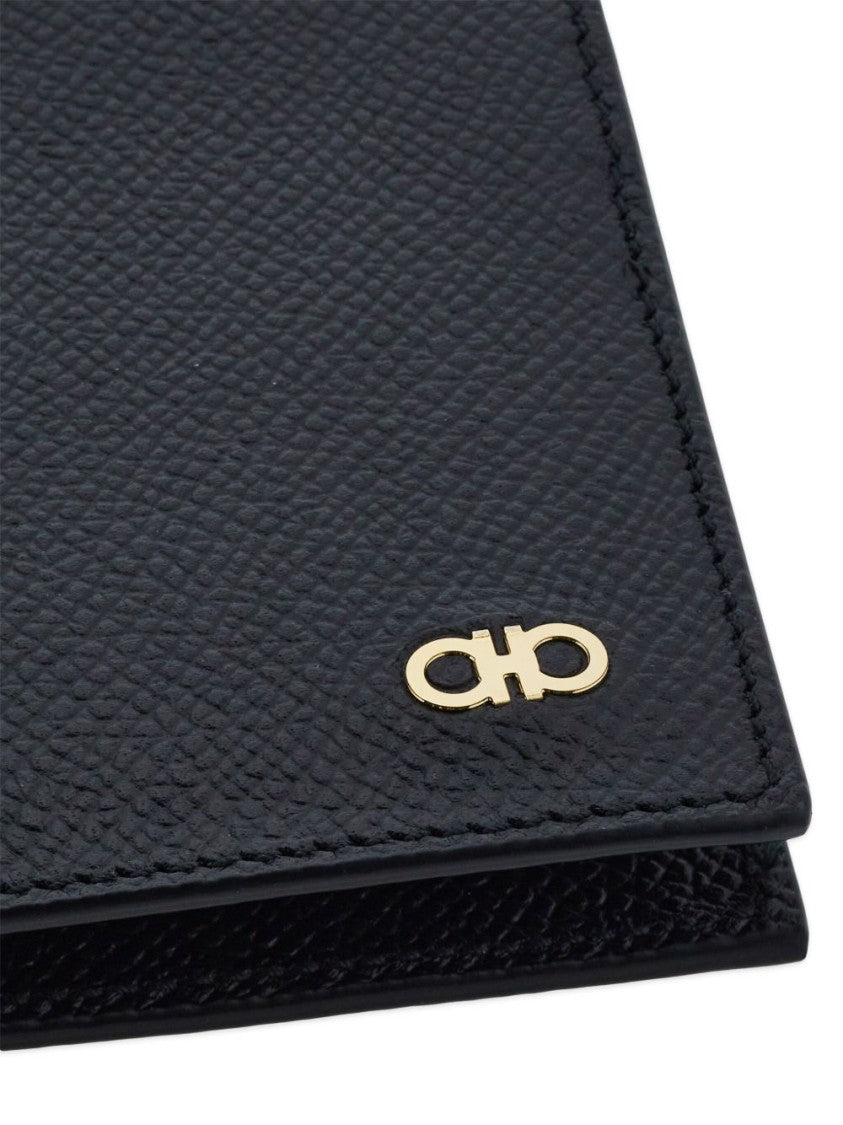 Ferragamo Textured Calf Leather Money Clip Wallet