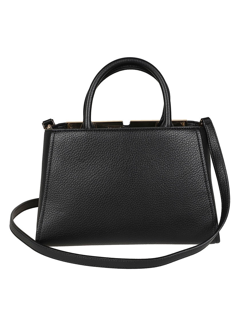 Elisabetta Franchi Structured Rectangular Handbag With Pebbled Finish And Geometric Design
