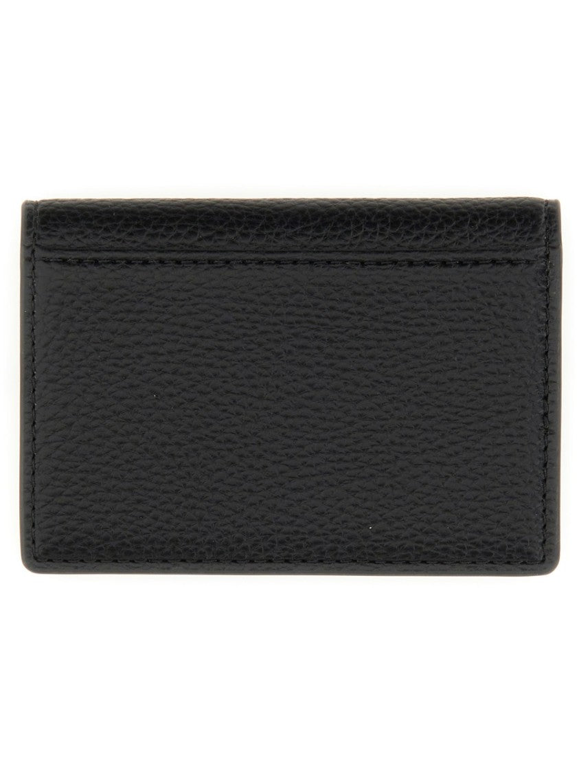 Vivienne Westwood Textured Black Cardholder With Logo Emblem