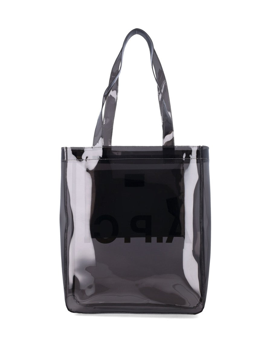 A.P.C. Transparent Tote Bag With Bold Logo And Spacious Design