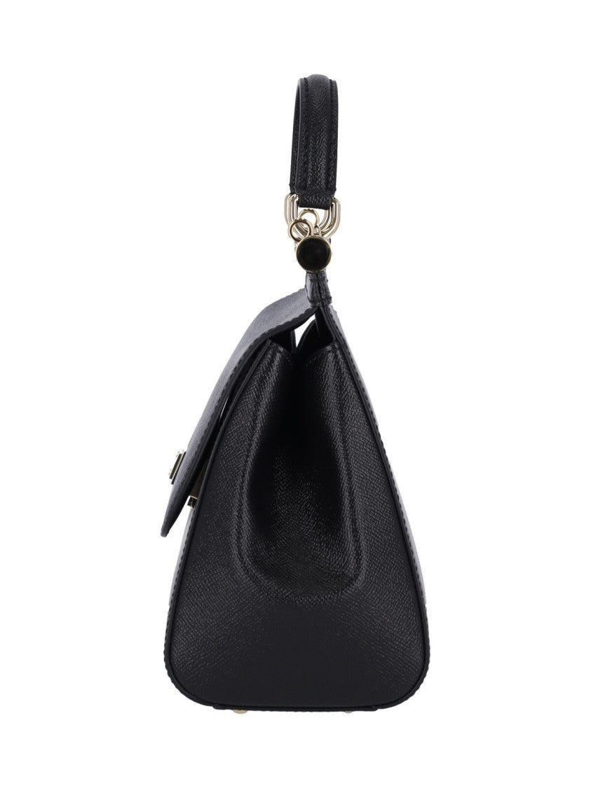 Dolce & Gabbana Black Calf Leather Sicily Tote Bag