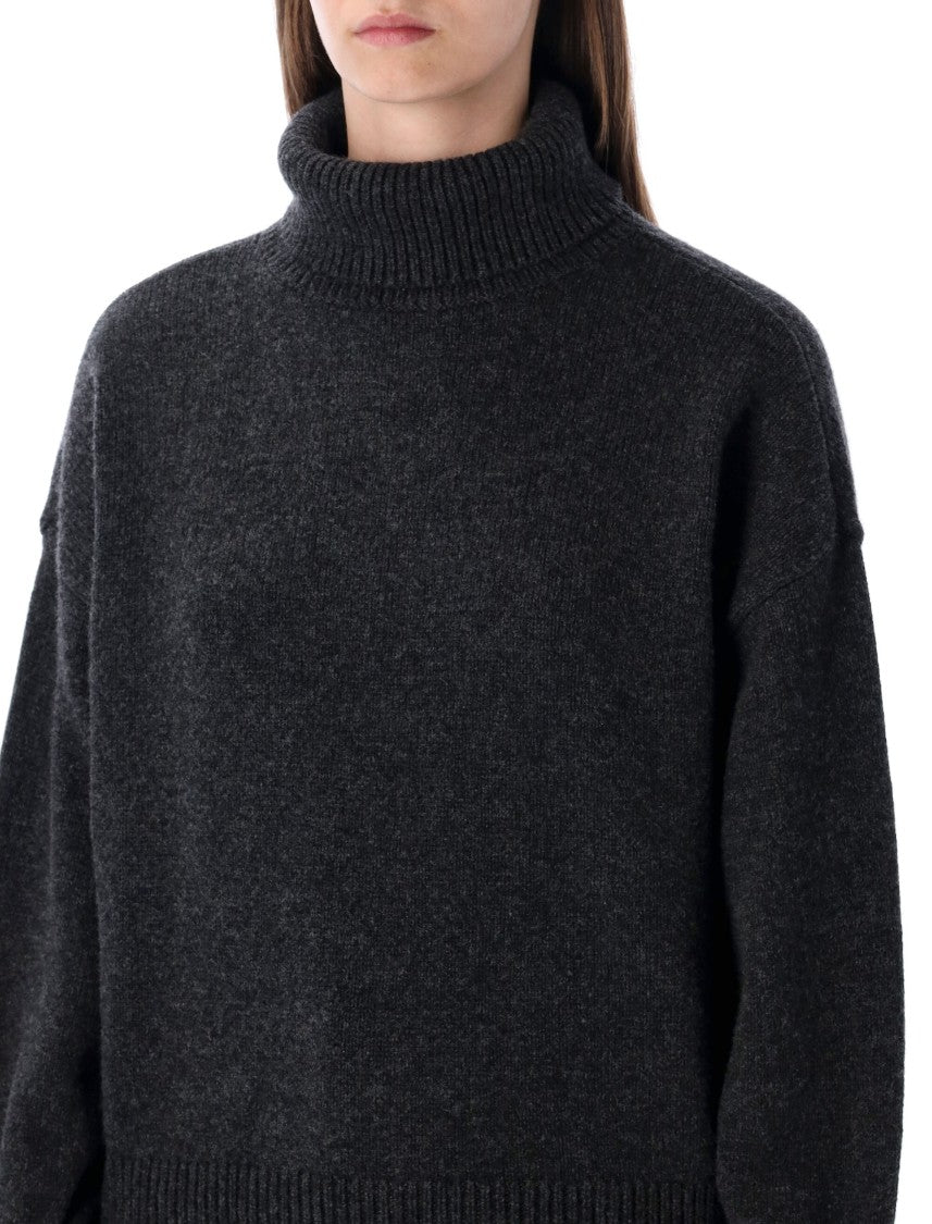 Sessùn Grey Wool Turtleneck Sweater