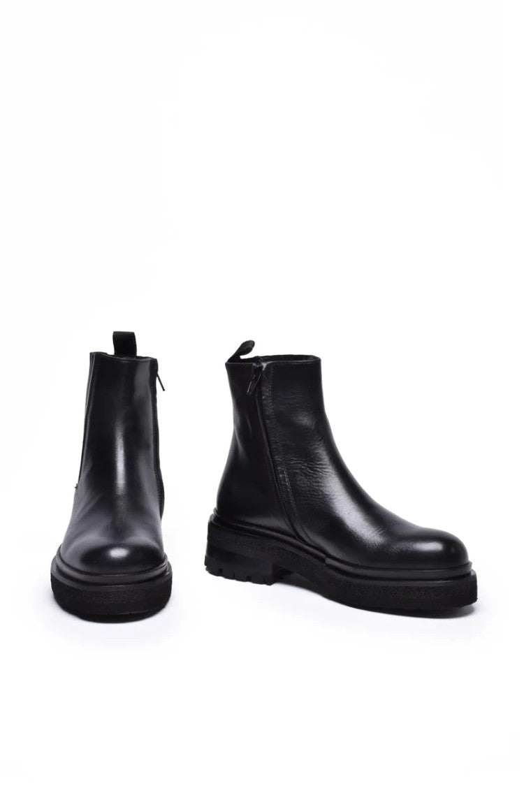 Falcomer Ankle Boot Rubber Heel 4Cm - Black