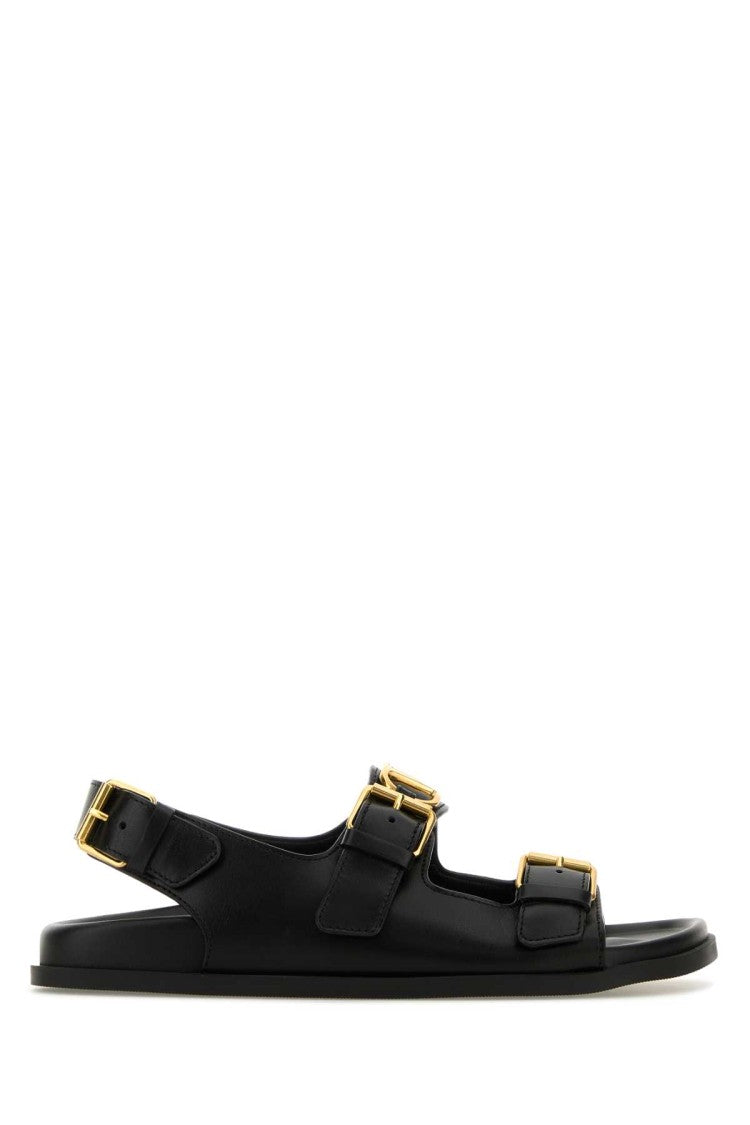 Valentino Garavani Black Leather Sandals