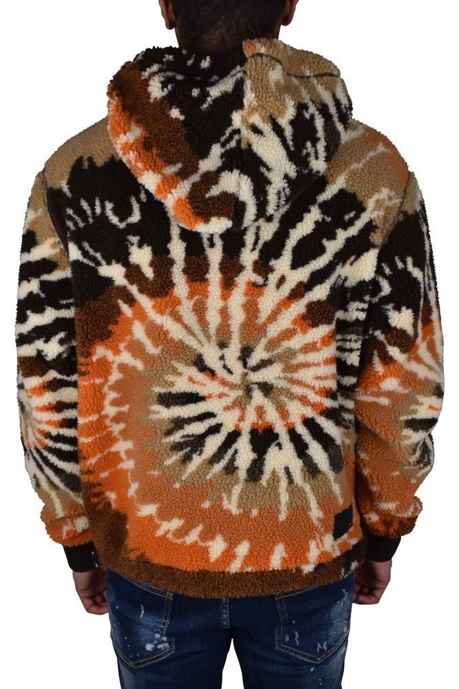 Amiri Tie-Dye Fleece Sweatshirt With Adjustable Drawstring