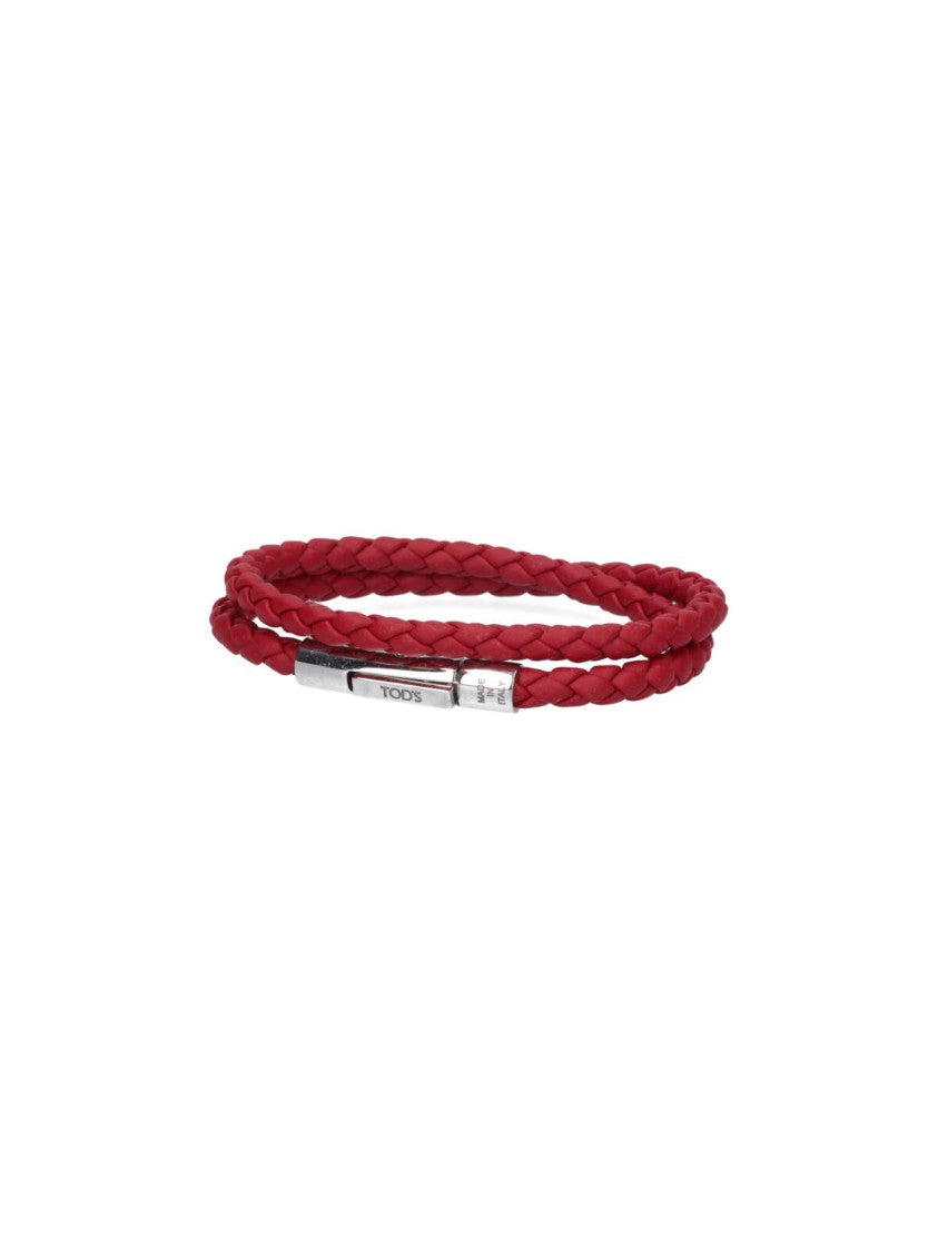 Tod's "My Colors" Calfskin Bracelet Red