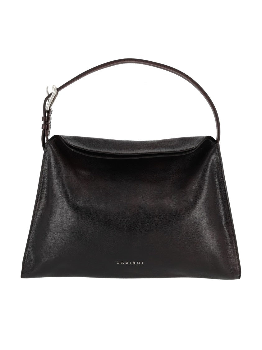 Claudio Orciani Black Trinity M Lagoon Calf Leather Shoulder Bag