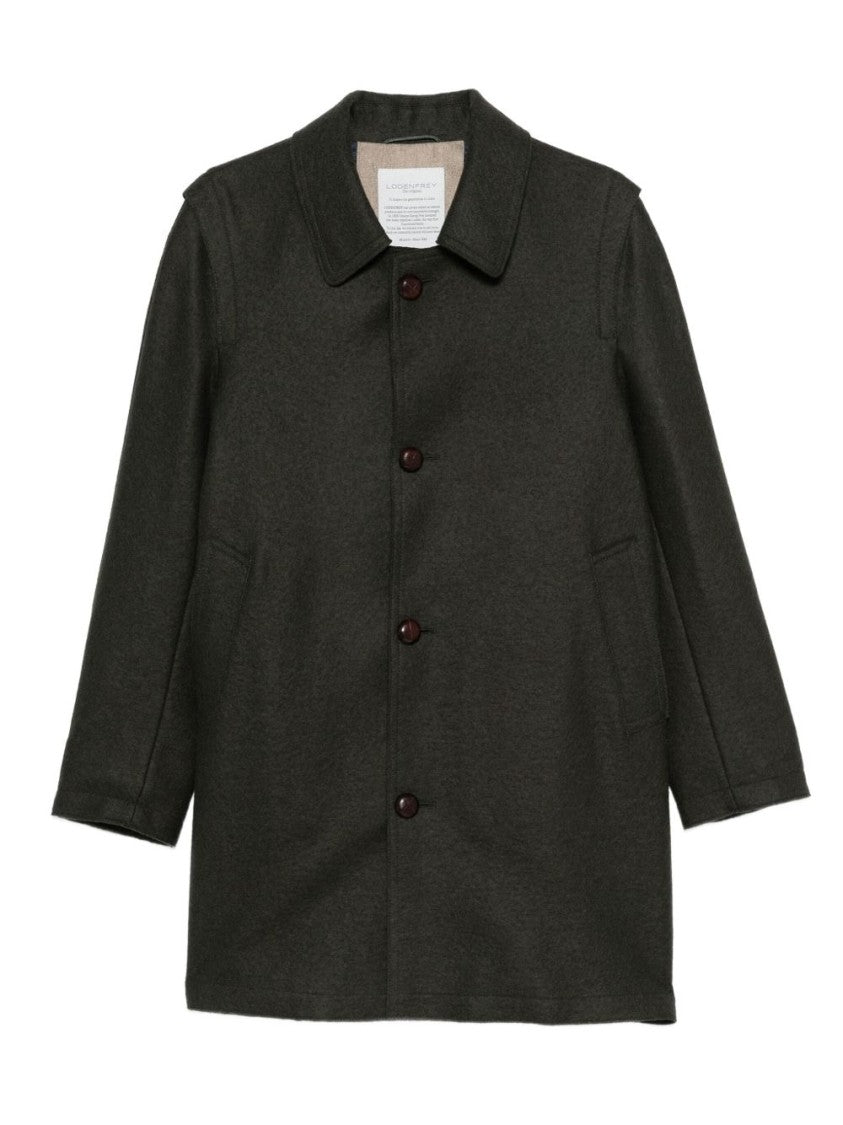 Lodenfrey Textured Green Wool Coat