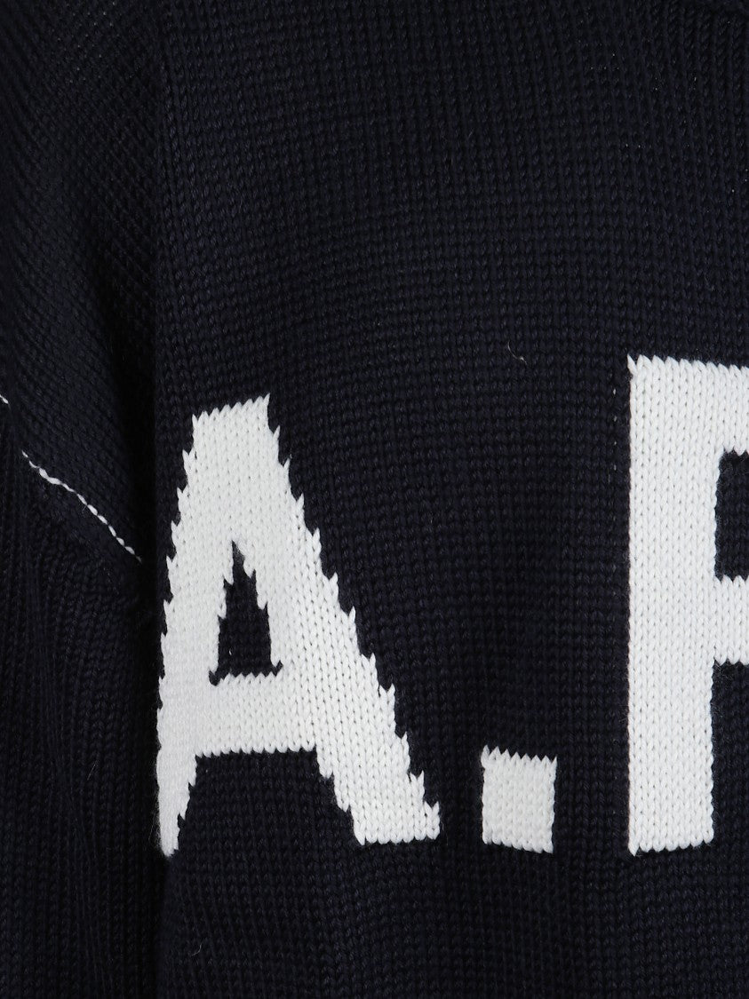 A.P.C. Black Crew Neck Wool Sweater