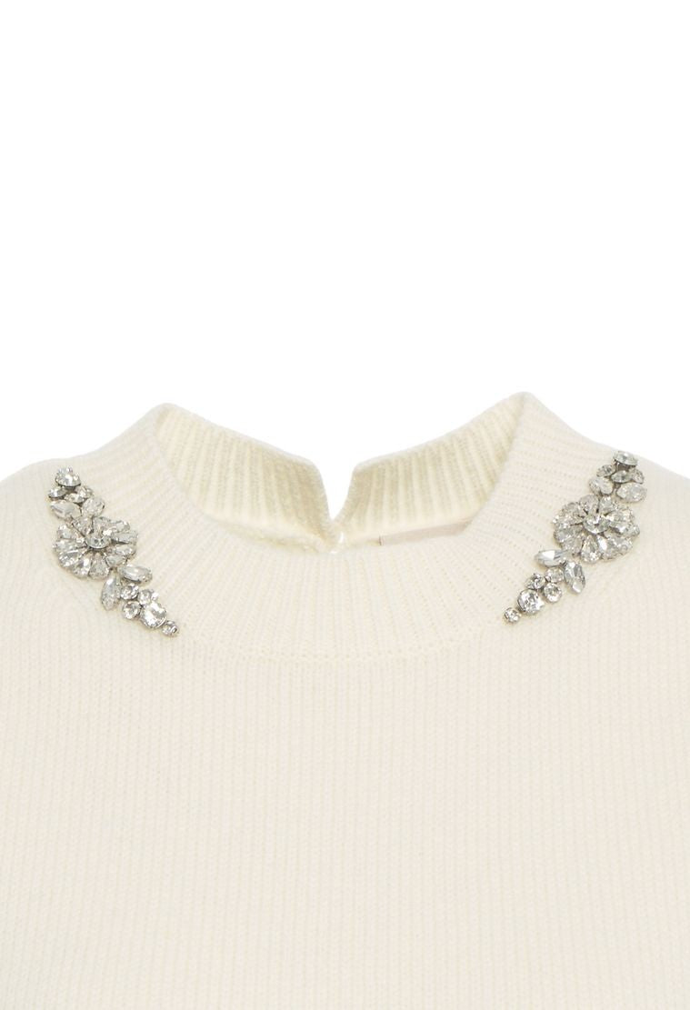 Semi Couture Knitted Top With Rhinestone Application