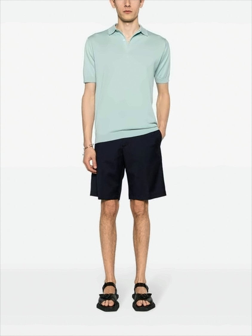 John Smedley Short-Sleeved Polo Shirt With Classic Collar And Ribbed Cuffs