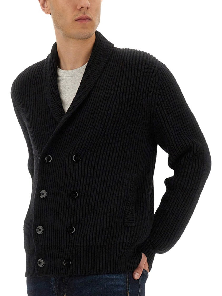 Tom Ford Double-Breasted Cardigan With Ribbed Texture