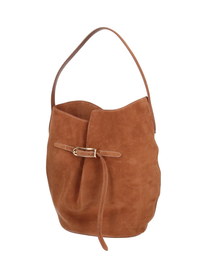 Liffner Brown Suede Adjustable Strap Bag