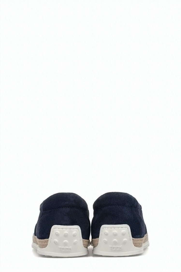 Tod's Suede Leather Slip-On Loafers With Textured Midsole Trim