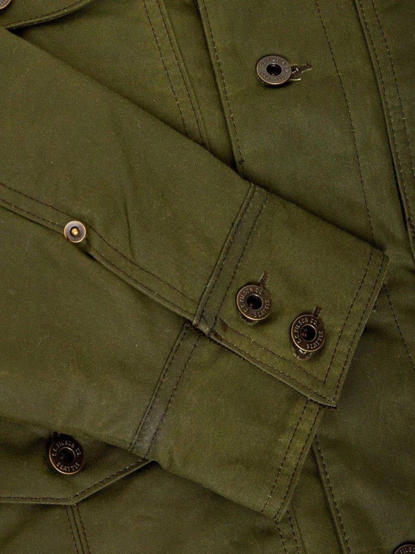 Filson Olive Green Journeyman Corduroy Collar Pocketed Jacket