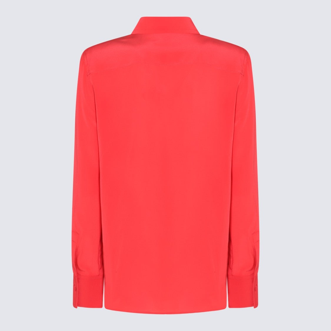 Lanvin Long-Sleeved Coral Red Shirt With Classic Collar