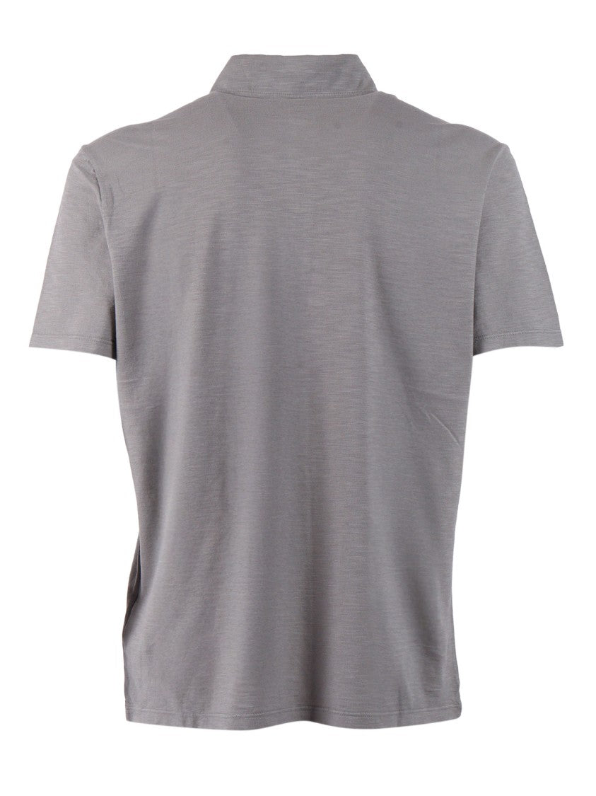 Dondup Textured Grey Cotton Polo Shirt