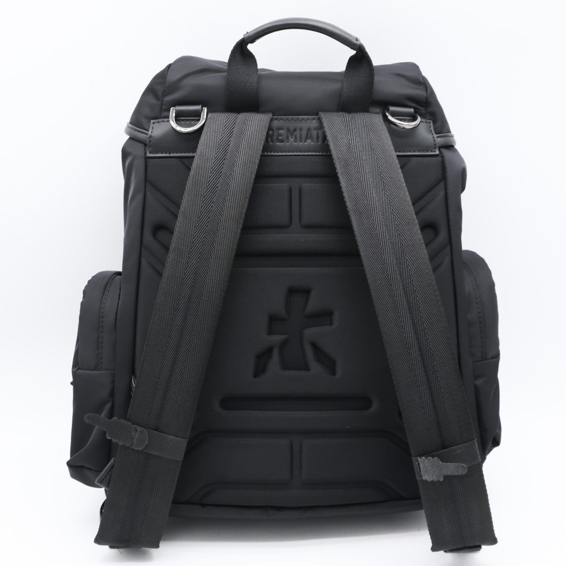 Premiata Black Embossed Flap Top Backpack